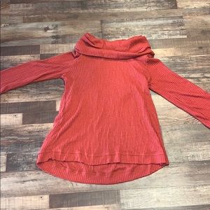 Red/ rusty waffle Sweater from Anthropologie